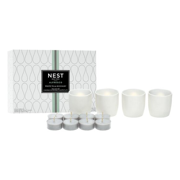 NEW NIB $50 White Tea & Rosemary Tealight Candle Set NEST New York - Picture 2 of 4